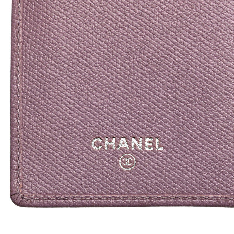 シャネル ココボタン 長財布 パープル レザー レディース CHANEL 【中古】