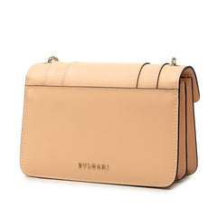 ブルガリ セルペンティ フォーエバー チェーン ショルダーバッグ ベージュ系 レザー レディース BVLGARI 中古