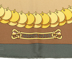 エルメス カレ90 KOSMIMA 宇宙 スカーフ ブラウン マルチカラー シルク レディース HERMES 【中古】