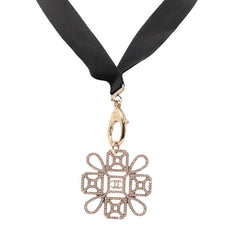 シャネル ココマーク ネックレス ゴールド ブラック メッキ ラインストーン レディース CHANEL 【中古】