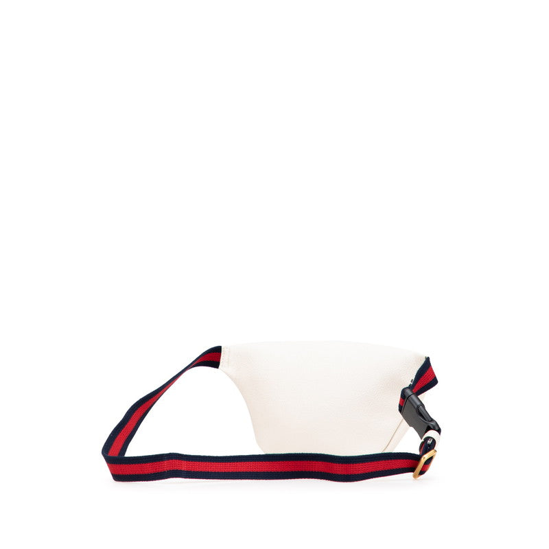 グッチ ロゴプリント ウエストバッグ ボディバッグ 527792 ホワイト マルチカラー レザー レディース GUCCI 【中古】