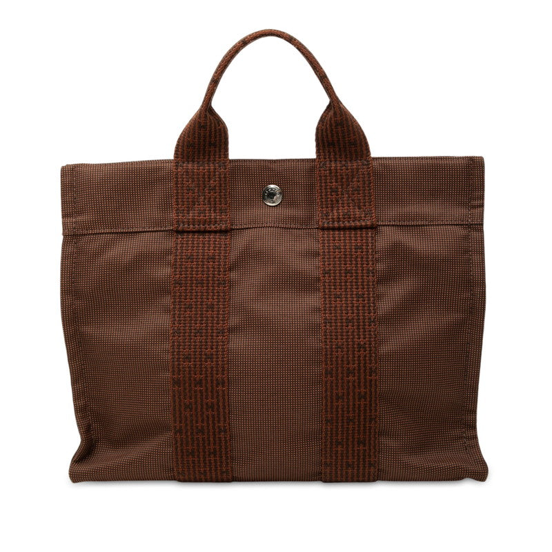 エルメス エールラインPM トートバッグ ハンドバッグ ブラウン キャンバス レディース HERMES 【中古】
