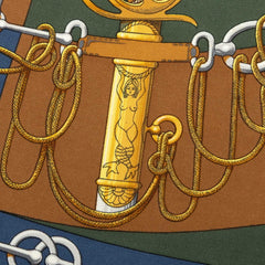 エルメス カレ45 Cliquetis クリケティス スカーフ カーキ マルチカラー シルク レディース HERMES 中古