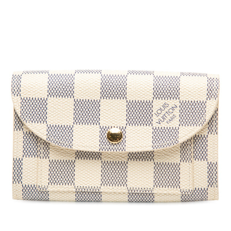 ルイ ヴィトン ダミエ アズール サンチュール ポシェット ソロ 長財布 M9835 ホワイト PVC レザー レディース LOUIS VUITTON 【中古】