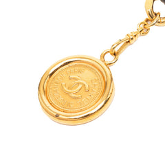 シャネル ココマーク 31 Rue Cambon ヴィンテージ ロゴ コイン プレート チェーンベルト ゴールド ブラック レザー メッキ レディース CHANEL 【中古】
