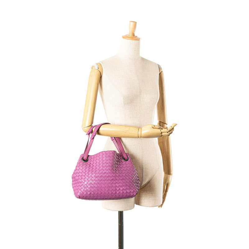 ボッテガヴェネタ イントレチャート ハンドバッグ パープル レザー レディース BOTTEGAVENETA 【中古】
