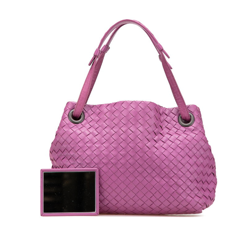 ボッテガヴェネタ イントレチャート ハンドバッグ パープル レザー レディース BOTTEGAVENETA 【中古】
