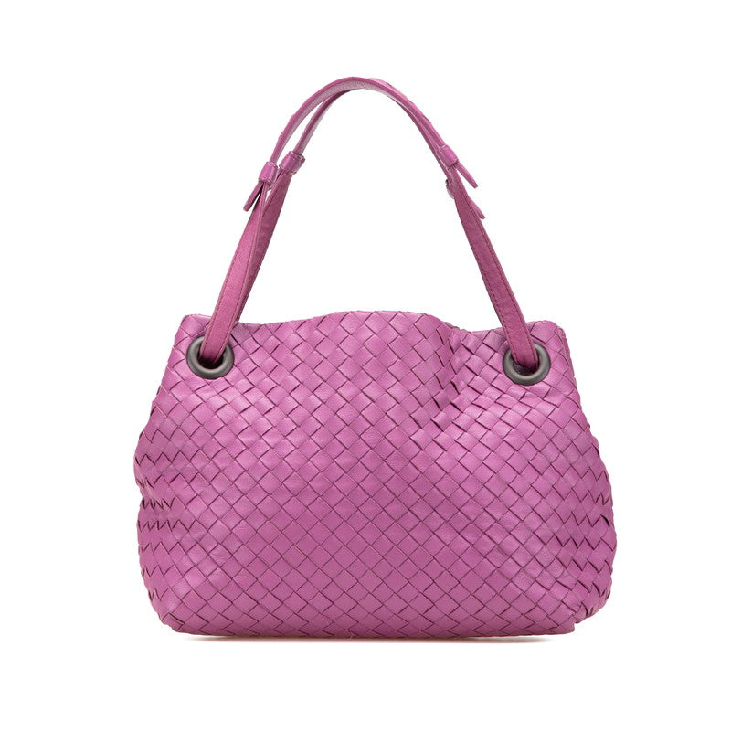 ボッテガヴェネタ イントレチャート ハンドバッグ パープル レザー レディース BOTTEGAVENETA 【中古】