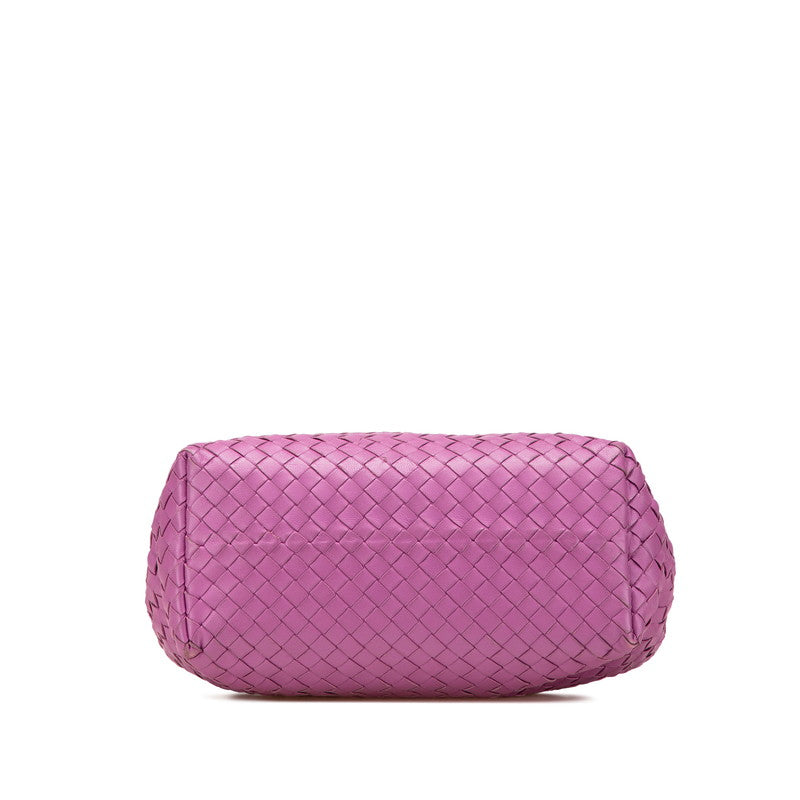ボッテガヴェネタ イントレチャート ハンドバッグ パープル レザー レディース BOTTEGAVENETA 【中古】