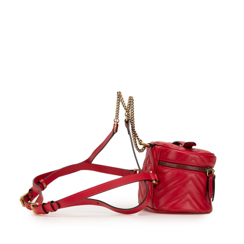 グッチ GGマーモント バニティバッグ リュック バックパック 598594 レッド レザー レディース GUCCI 【中古】
