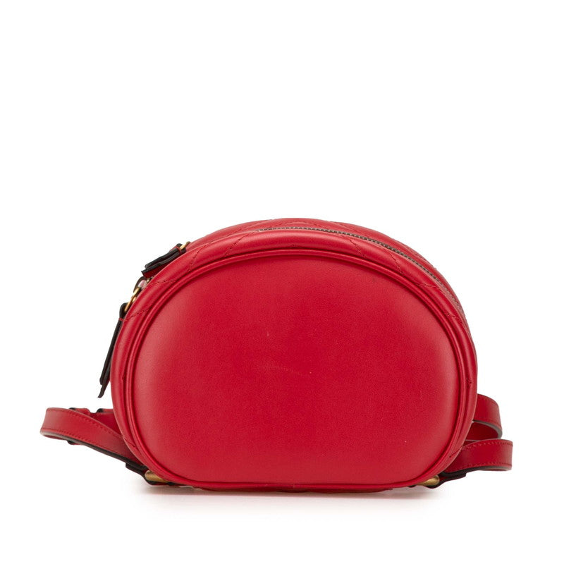 グッチ GGマーモント バニティバッグ リュック バックパック 598594 レッド レザー レディース GUCCI 【中古】