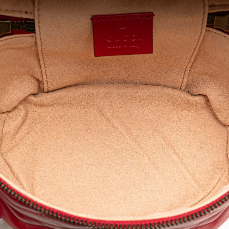 グッチ GGマーモント バニティバッグ リュック バックパック 598594 レッド レザー レディース GUCCI 【中古】