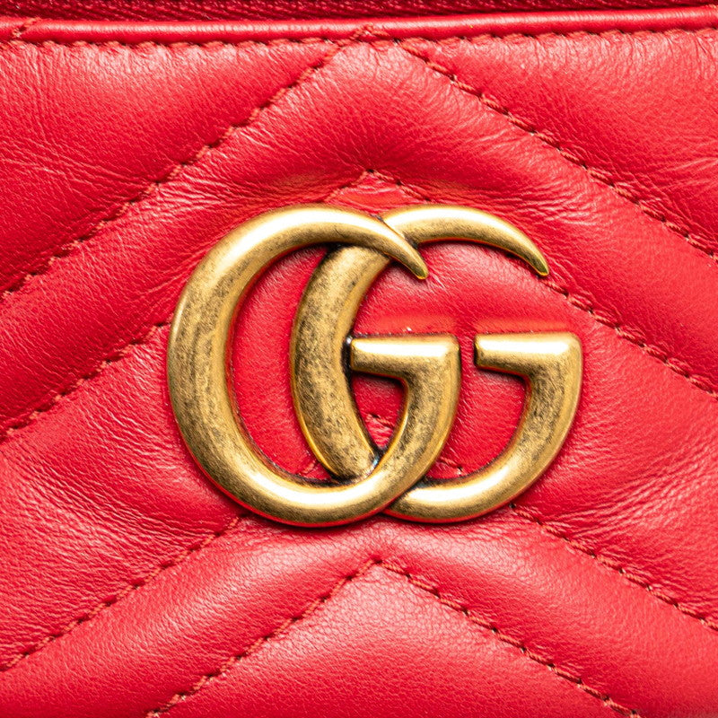 グッチ GGマーモント バニティバッグ リュック バックパック 598594 レッド レザー レディース GUCCI 【中古】