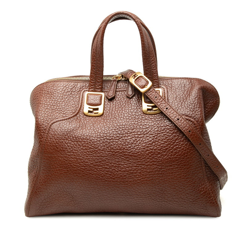 フェンディ カメレオン ハンドバッグ ショルダーバッグ 2WAY 8BL110 ブラウン レザー レディース FENDI 中古