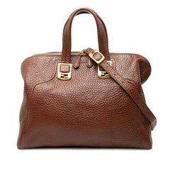 フェンディ カメレオン ハンドバッグ ショルダーバッグ 2WAY 8BL110 ブラウン レザー レディース FENDI 中古