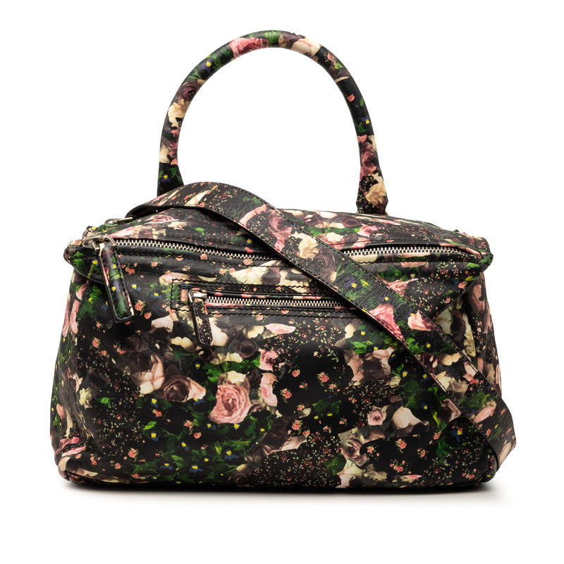 ジバンシー パンドラ フラワー ハンドバッグ ショルダーバッグ 2WAY ブラック マルチカラー レザー レディース Givenchy 【中古】