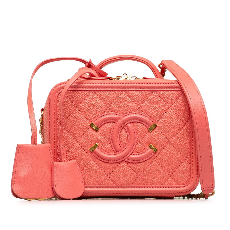 シャネル マトラッセ ココマーク CCフィグリー ハンドバッグ ショルダーバッグ 2WAY ピンク キャビアスキン レディース CHANEL 中古