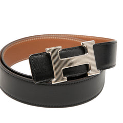 エルメス コンスタンス Hベルト ベルト サイズ：85 ブラック ブラウン ボックスカーフ トゴ メンズ HERMES 【中古】