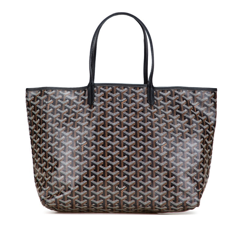 ゴヤール サンルイPM トートバッグ ブラウン ブラック PVC レザー レディース GOYARD 【中古】