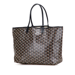 ゴヤール サンルイPM トートバッグ ブラウン ブラック PVC レザー レディース GOYARD 【中古】