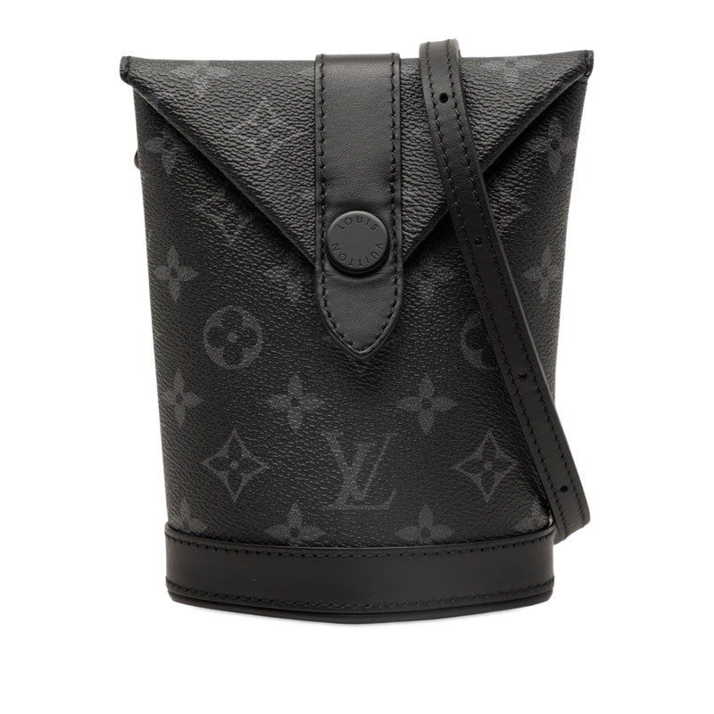ルイ ヴィトン モノグラム エクリプス エンベロップ ポーチ ショルダーバッグ ブラック グレー PVC レザー メンズ LOUIS VUITTON 【中古】