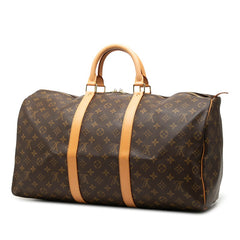 ルイ ヴィトン モノグラム キーポル50 ボストンバッグ トラベルバッグ M41426 ブラウン PVC レザー レディース LOUIS VUITTON 【中古】