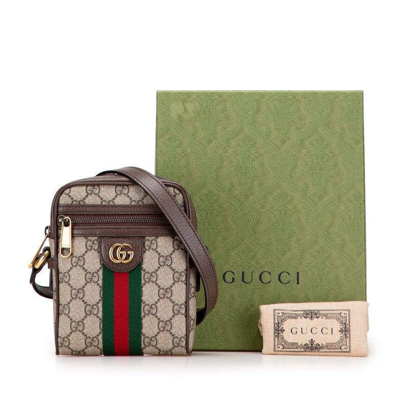 グッチ GGスプリーム オフィディア ショルダーバッグ 598127 ベージュ ブラウン PVC レザー レディース GUCCI 【中古】