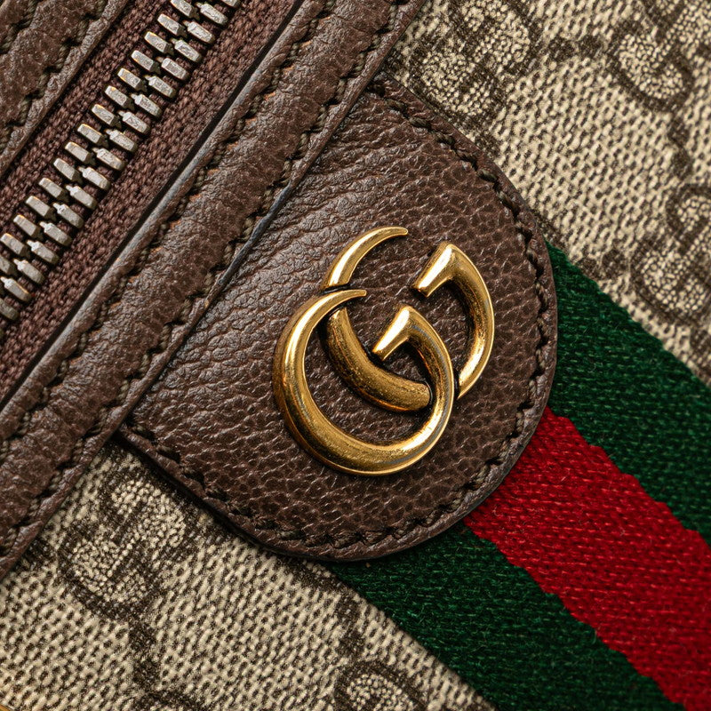 グッチ GGスプリーム オフィディア ショルダーバッグ 598127 ベージュ ブラウン PVC レザー レディース GUCCI 【中古】