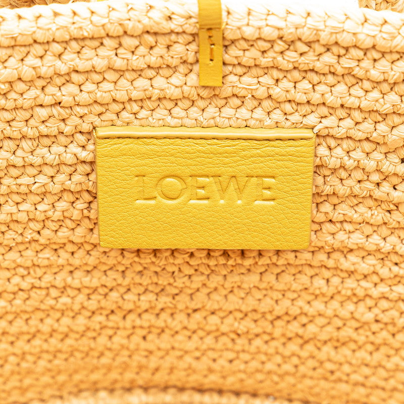 ロエベ バニー バスケット かごバッグ ハンドバッグ A223S17X01 ベージュ イエロー ラフィア レザー レディース LOEWE 【中古】