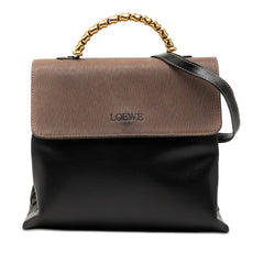 ロエベ ベラスケス ハンドバッグ ショルダーバッグ 2WAY ブラック ブラウン レザー レディース LOEWE 【中古】