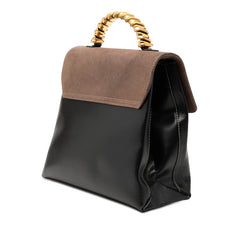 ロエベ ベラスケス ハンドバッグ ショルダーバッグ 2WAY ブラック ブラウン レザー レディース LOEWE 【中古】