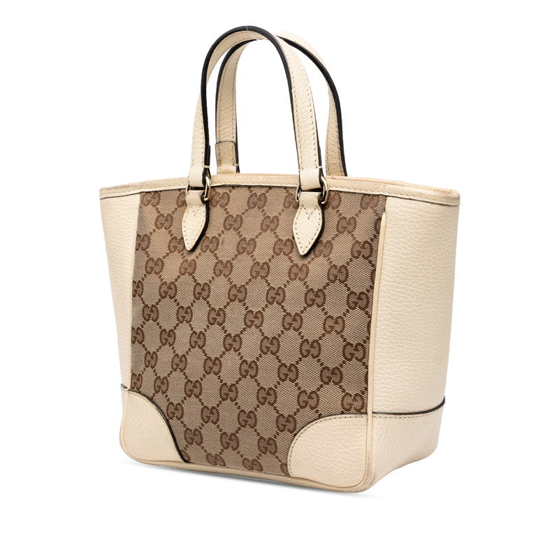 グッチ GGキャンバス ハンドバッグ ショルダーバッグ 2WAY 449241 ベージュ アイボリー キャンバス レザー レディース GUCCI 【中古】