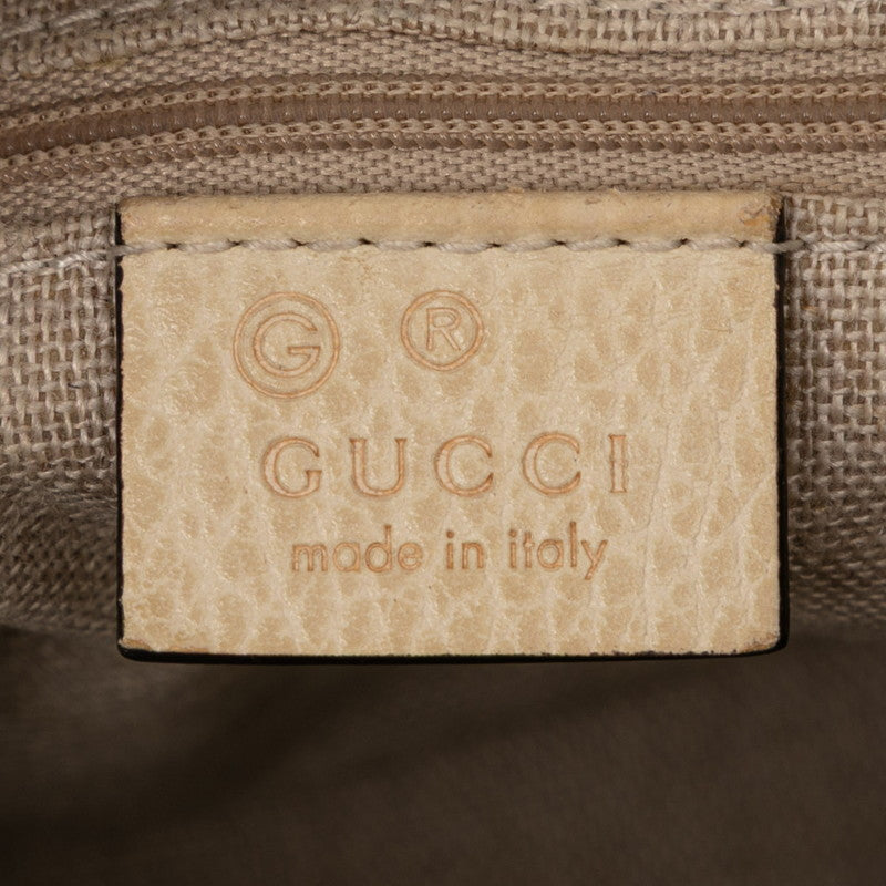 グッチ GGキャンバス ハンドバッグ ショルダーバッグ 2WAY 449241 ベージュ アイボリー キャンバス レザー レディース GUCCI 【中古】