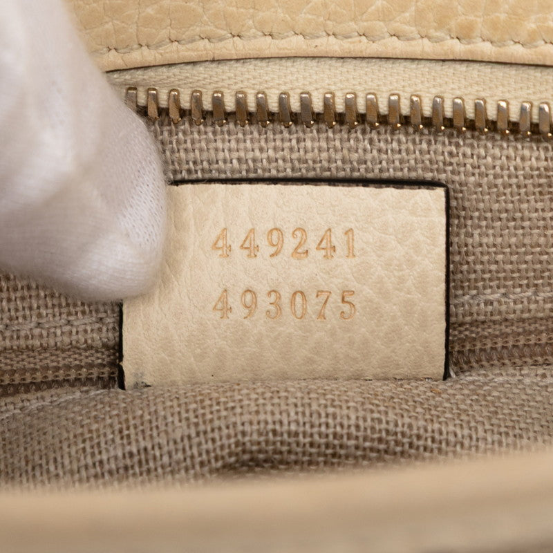 グッチ GGキャンバス ハンドバッグ ショルダーバッグ 2WAY 449241 ベージュ アイボリー キャンバス レザー レディース GUCCI 【中古】