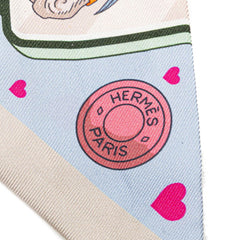 エルメス ツイリー HERMES STORY エルメス ストーリー スカーフ ライトブルー ピンク マルチカラー シルク レディース HERMES 【中古】