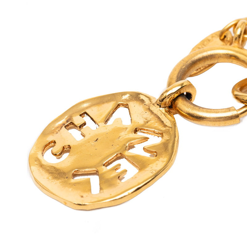 シャネル ロゴ ネックレス ゴールド メッキ レディース CHANEL 【中古】