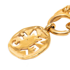 シャネル ロゴ ネックレス ゴールド メッキ レディース CHANEL 【中古】