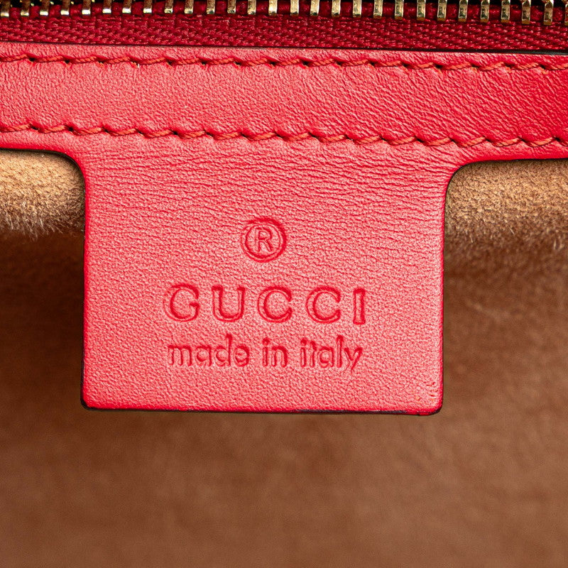 グッチ シルヴィ シェリーライン ハンドバッグ ショルダーバッグ 2WAY 431665 レッド レザー レディース GUCCI 【中古】