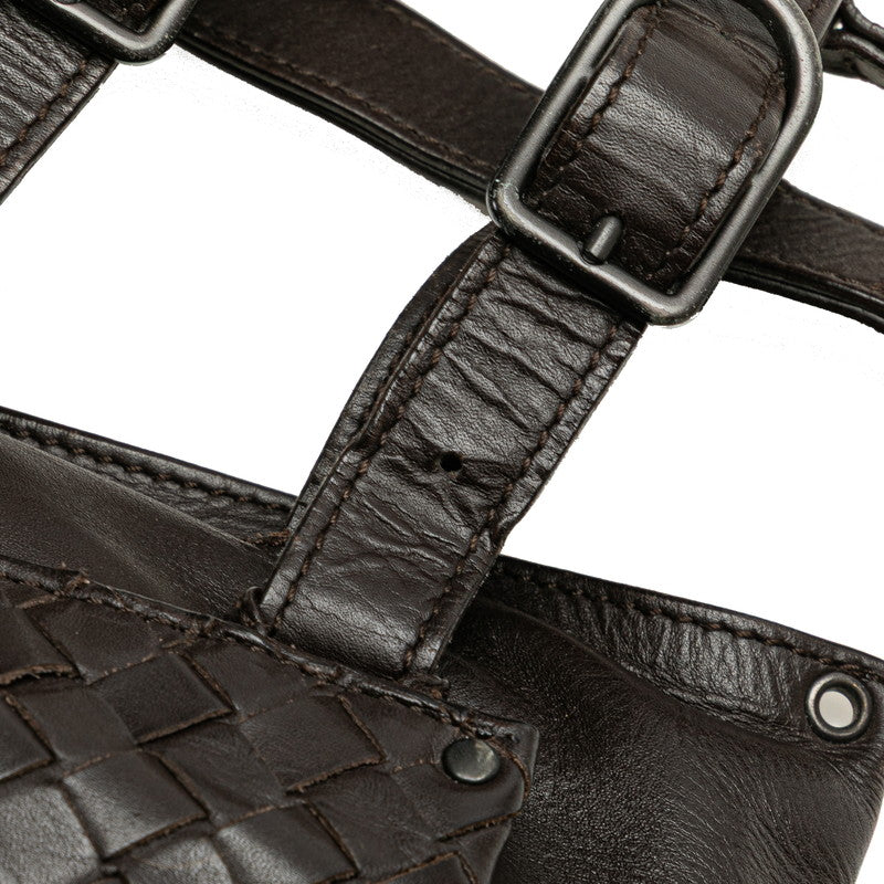 ボッテガヴェネタ イントレチャート ボディバッグ ウエストバッグ ブラウン レザー レディース BOTTEGAVENETA 【中古】