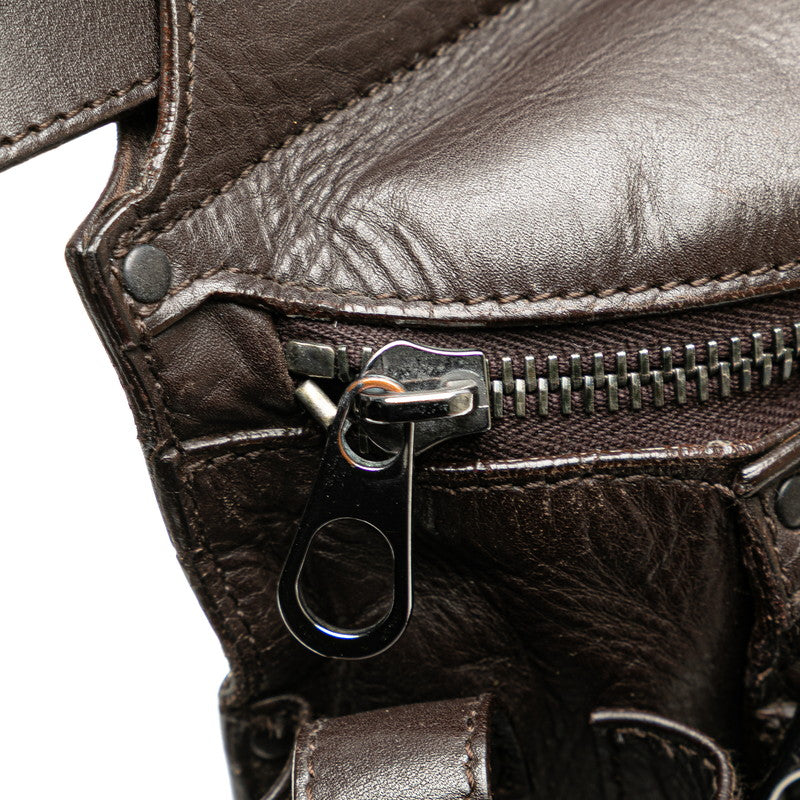 ボッテガヴェネタ イントレチャート ボディバッグ ウエストバッグ ブラウン レザー レディース BOTTEGAVENETA 【中古】