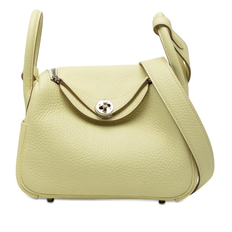 エルメス リンディ ミニ ショルダーバッグ ハンドバッグ 2WAY ジョーヌミルトン イエロー系 トリヨンクレマンス レディース HERMES 【中古】