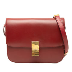 セリーヌ クラシックボックス ショルダーバッグ レッド レザー レディース CELINE 中古