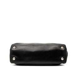 プラダ 三角ロゴプレート トートバッグ BR2692 ブラック レザー ナイロン レディース PRADA 【中古】