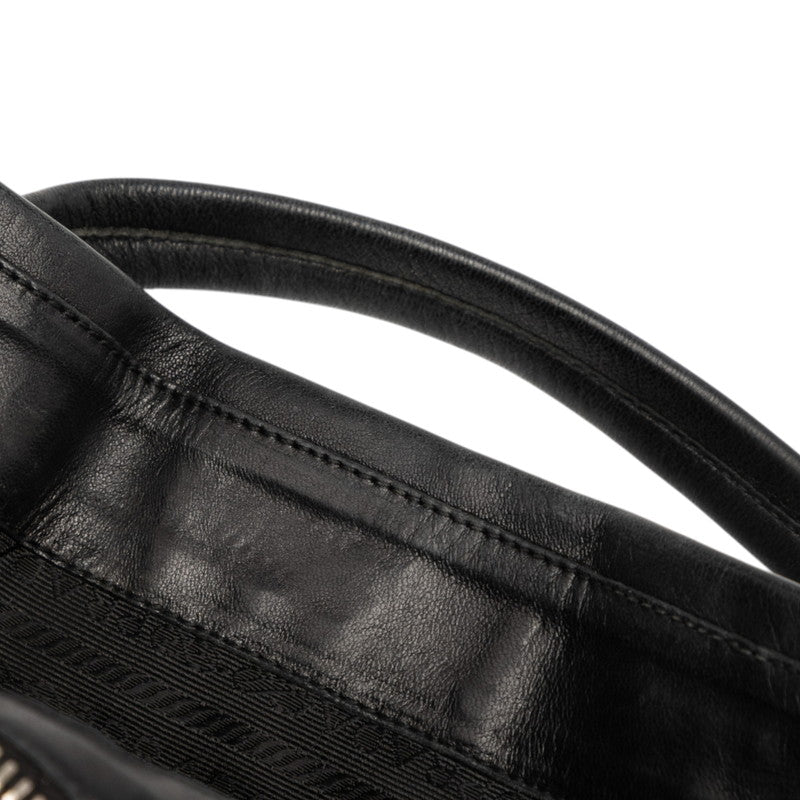 プラダ 三角ロゴプレート トートバッグ BR2692 ブラック レザー ナイロン レディース PRADA 【中古】