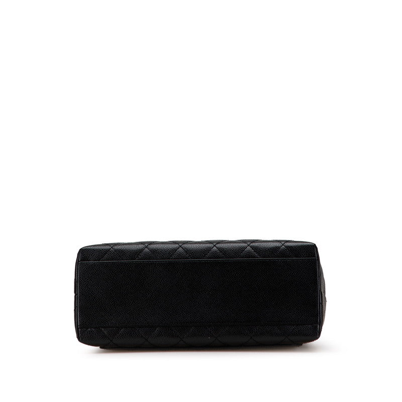 シャネル マトラッセ ココマーク ハンドバッグ ブラック キャビアスキン レディース CHANEL 【中古】