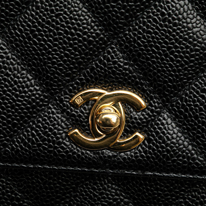シャネル マトラッセ ココマーク ハンドバッグ ブラック キャビアスキン レディース CHANEL 【中古】
