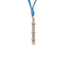 エルメス シフレ 犬笛 ドッグホイッスル ペンダントトップ ネックレス シルバー ブルー メタル レザー レディース HERMES 【中古】