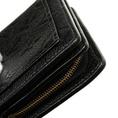 ルイ ヴィトン モノグラム アンプラント ポルトフォイユ クレア 二つ折り財布 M80151 ブラック レザー レディース LOUIS VUITTON 【中古】