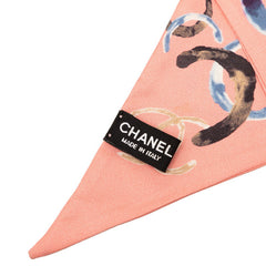 シャネル ココマーク フラワー スカーフ 11P ピンク シルク レディース CHANEL 【中古】