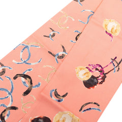 シャネル ココマーク フラワー スカーフ 11P ピンク シルク レディース CHANEL 【中古】